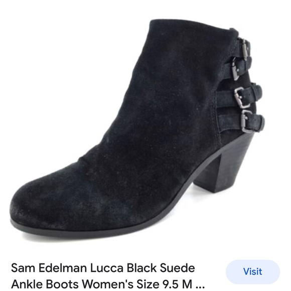 SAM EDLEMAN LEATHER BUCKLE ANKLE BOOTIES SIZE 10 - Picture 4 of 16